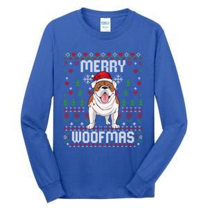 Bulldog Christmas Sweater Ugly Xmas Merry Woofmas Cool Gift Tall Long Sleeve T-Shirt