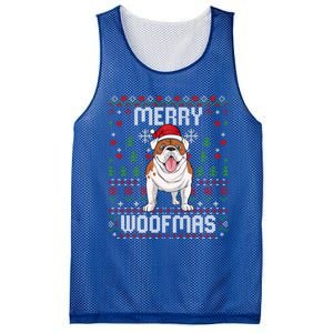 Bulldog Christmas Sweater Ugly Xmas Merry Woofmas Cool Gift Mesh Reversible Basketball Jersey Tank