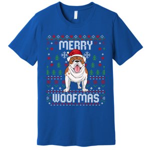 Bulldog Christmas Sweater Ugly Xmas Merry Woofmas Cool Gift Premium T-Shirt