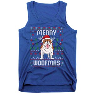 Bulldog Christmas Sweater Ugly Xmas Merry Woofmas Cool Gift Tank Top