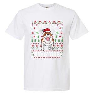 Bulldog Christmas Sweater Ugly Xmas Merry Woofmas Cool Gift Garment-Dyed Heavyweight T-Shirt