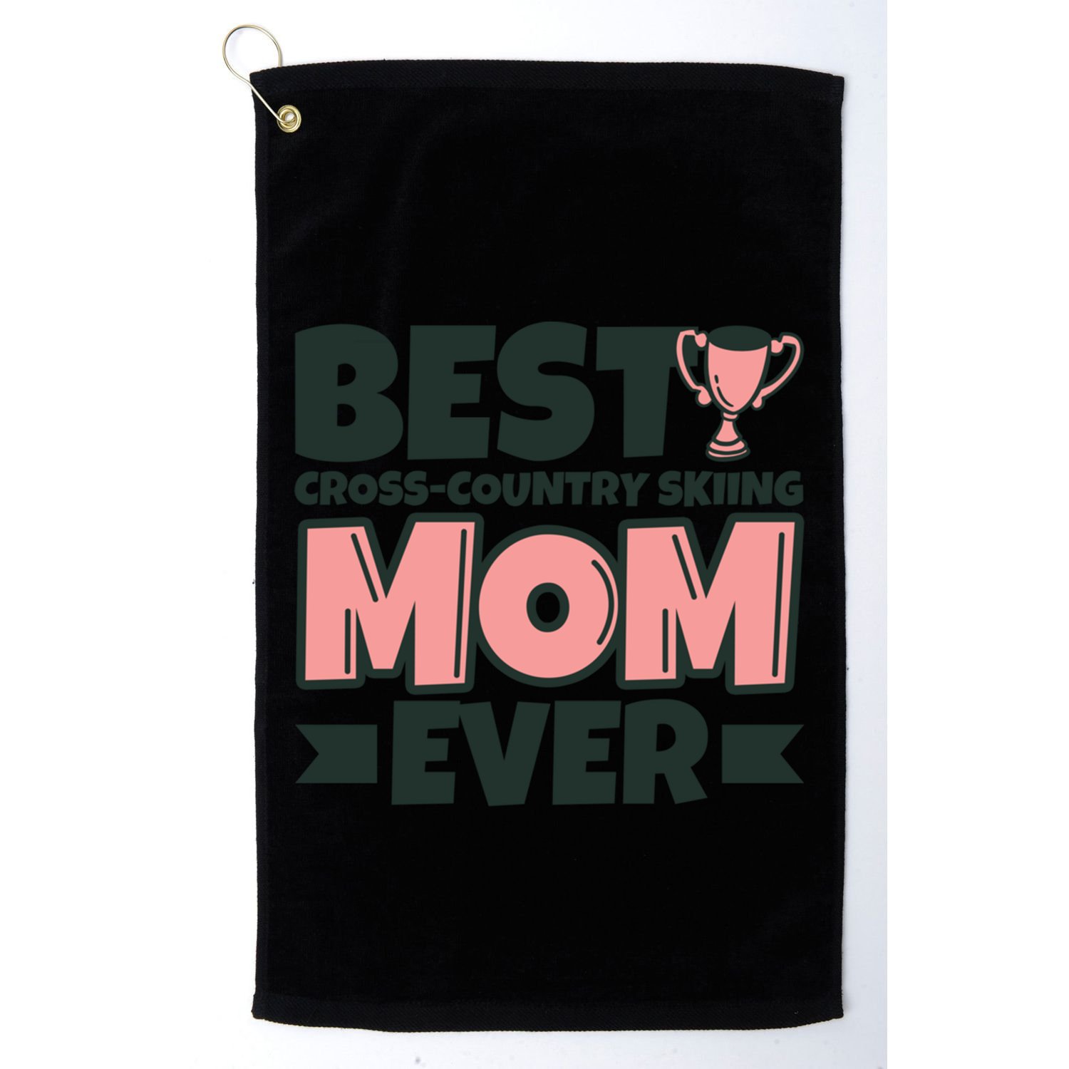Best Crosscountry Skiing Mom Ever Mother Funny Cute Gift Golf Towel