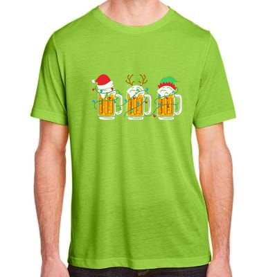 Beer Christmas Santa Reinbeer Xmas Light Xmas Holiday Adult ChromaSoft Performance T-Shirt