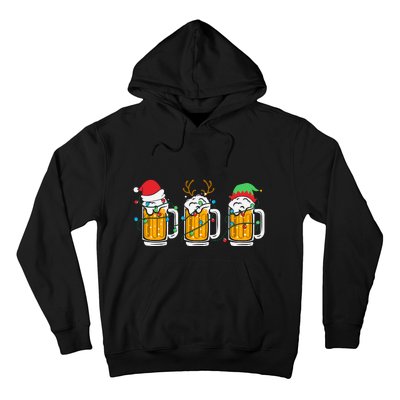 Beer Christmas Santa Reinbeer Xmas Light Xmas Holiday Hoodie