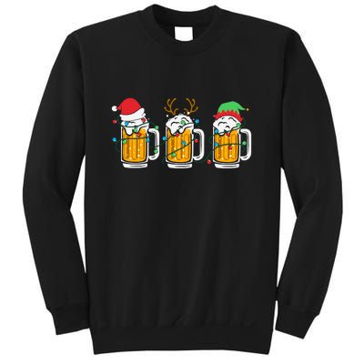 Beer Christmas Santa Reinbeer Xmas Light Xmas Holiday Sweatshirt