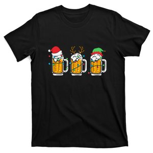 Beer Christmas Santa Reinbeer Xmas Light Xmas Holiday T-Shirt