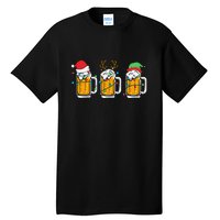 Beer Christmas Santa Reinbeer Xmas Light Xmas Holiday Tall T-Shirt