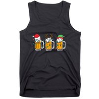 Beer Christmas Santa Reinbeer Xmas Light Xmas Holiday Tank Top