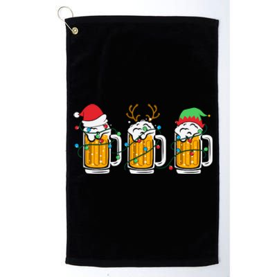 Beer Christmas Santa Reinbeer Xmas Light Xmas Holiday Platinum Collection Golf Towel