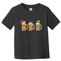 Beer Christmas Santa Reinbeer Xmas Light Xmas Holiday Toddler T-Shirt