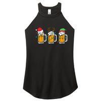 Beer Christmas Santa Reinbeer Xmas Light Xmas Holiday Women's Perfect Tri Rocker Tank