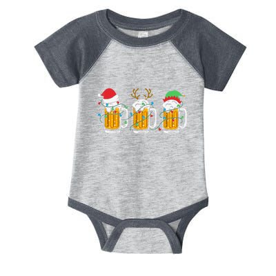 Beer Christmas Santa Reinbeer Xmas Light Xmas Holiday Infant Baby Jersey Bodysuit