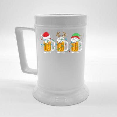 Beer Christmas Santa Reinbeer Xmas Light Xmas Holiday Beer Stein