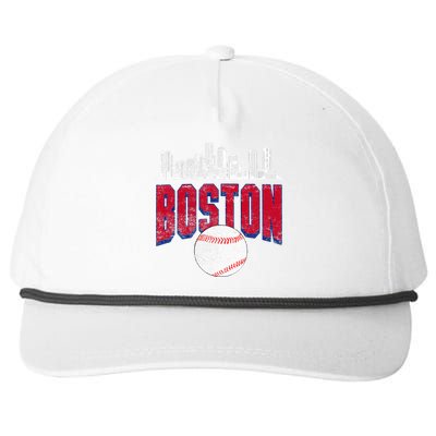 Boston City Skyline Retro Boston Baseball Vintage Snapback Five-Panel Rope Hat