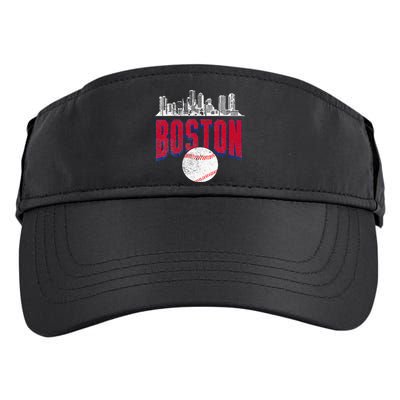 Boston City Skyline Retro Boston Baseball Vintage Adult Drive Performance Visor