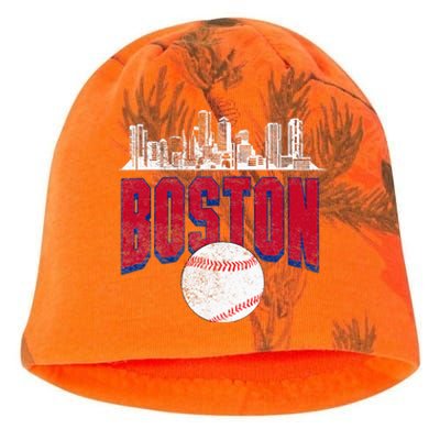 Boston City Skyline Retro Boston Baseball Vintage Kati - Camo Knit Beanie