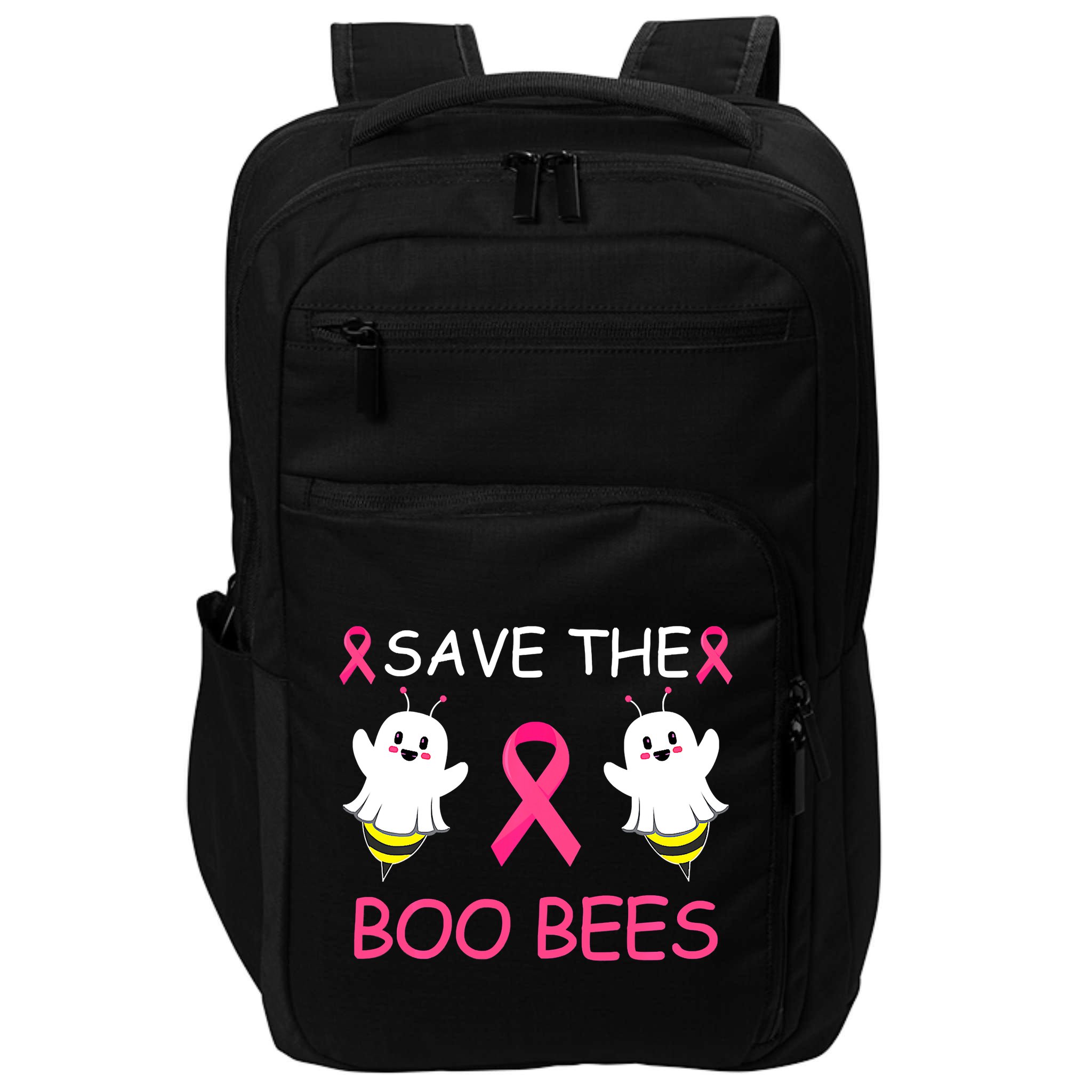 Breast Cancer Save The Boo Bees Halloween Impact Tech Backpack