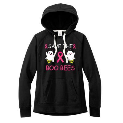 Breast Cancer Save The Boo Bees Halloween Women's Fleece Hoodie