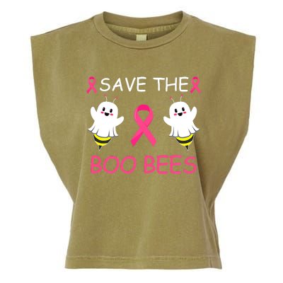 Breast Cancer Save The Boo Bees Halloween Garment-Dyed Women's Muscle Tee