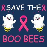 Breast Cancer Save The Boo Bees Halloween 7 Panel Mesh Trucker Snapback Hat