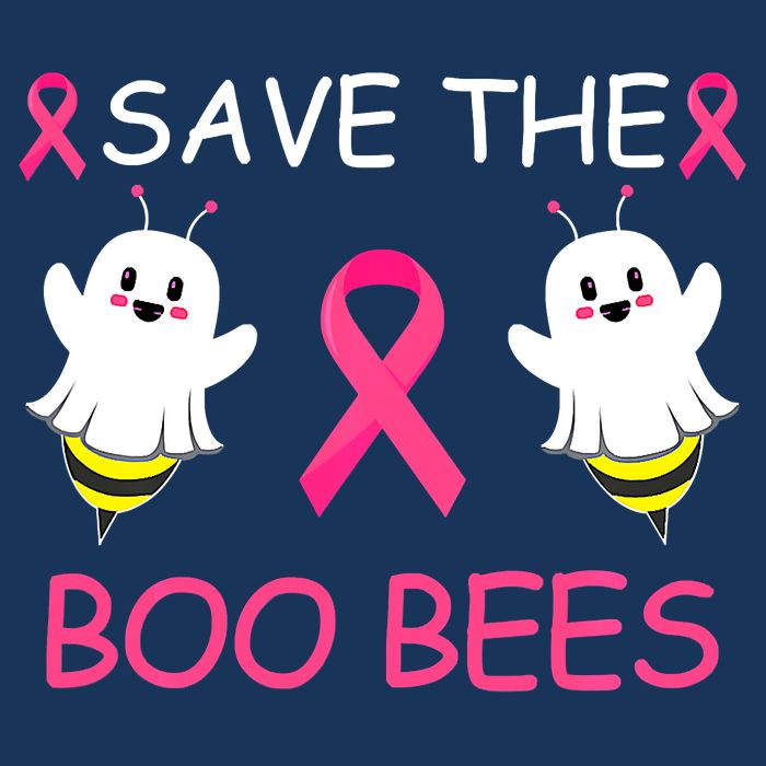 Breast Cancer Save The Boo Bees Halloween 7 Panel Mesh Trucker Snapback Hat