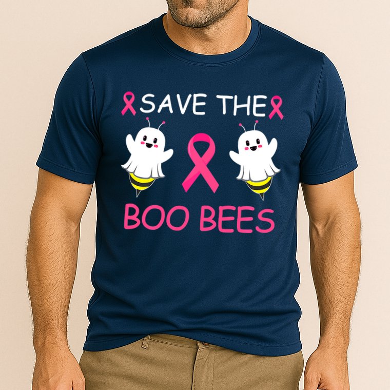 Breast Cancer Save The Boo Bees Halloween Cooling Performance Crew T-Shirt