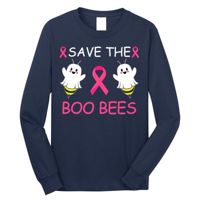 Breast Cancer Save The Boo Bees Halloween Long Sleeve Shirt
