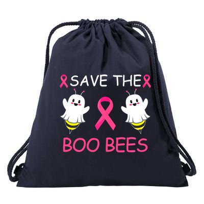 Breast Cancer Save The Boo Bees Halloween Drawstring Bag