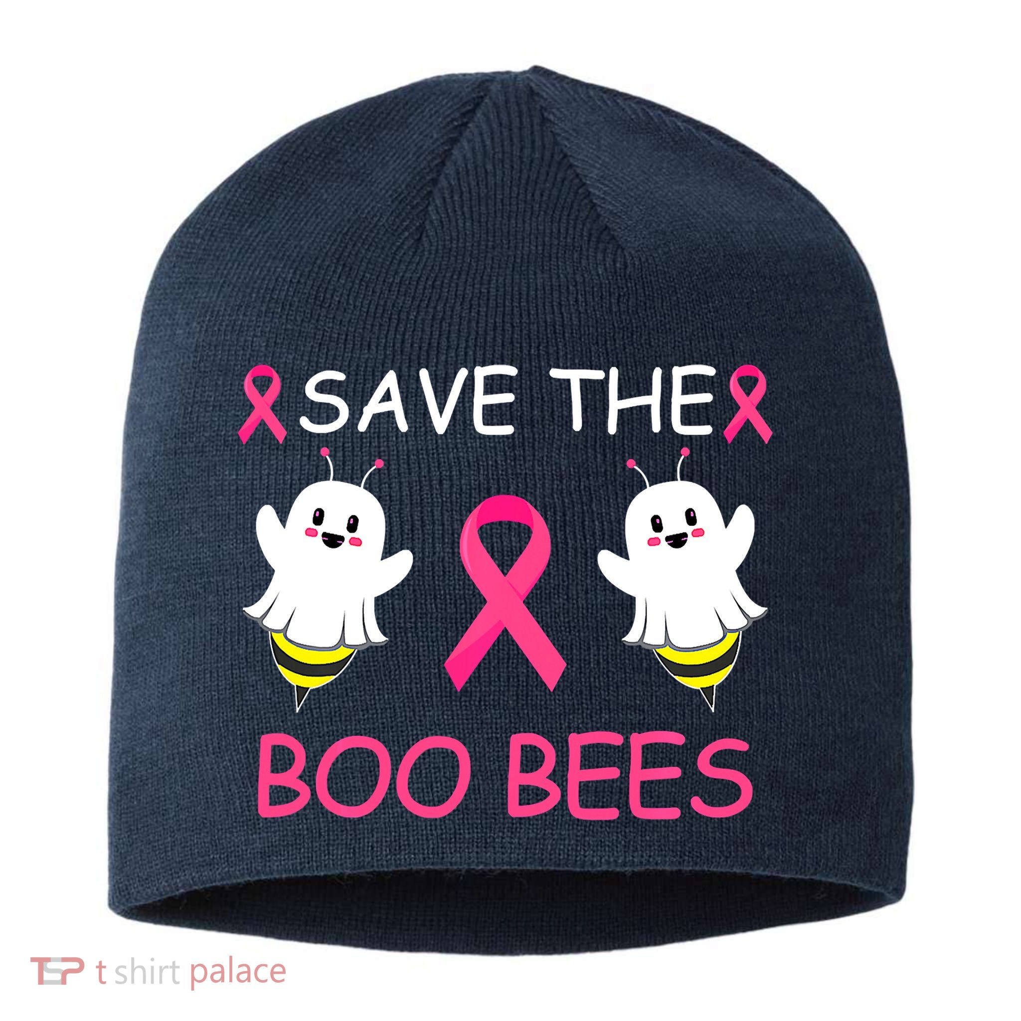Breast Cancer Save The Boo Bees Halloween Sustainable Beanie