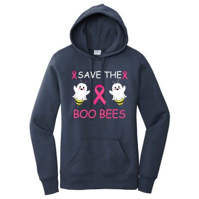 Breast Cancer Save The Boo Bees Halloween Women's Pullover Hoodie