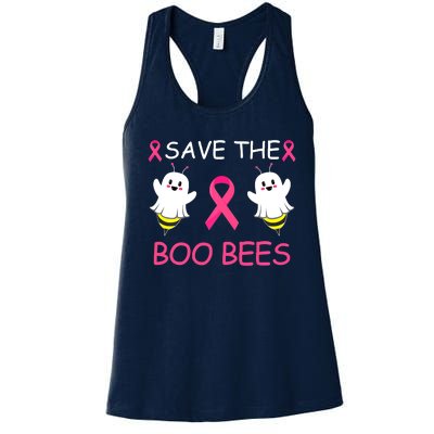 Breast Cancer Save The Boo Bees Halloween Women's Racerback Tank