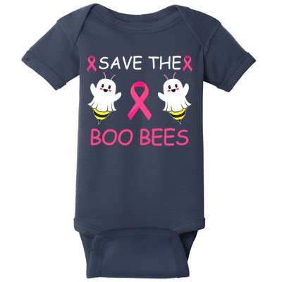 Breast Cancer Save The Boo Bees Halloween Baby Bodysuit