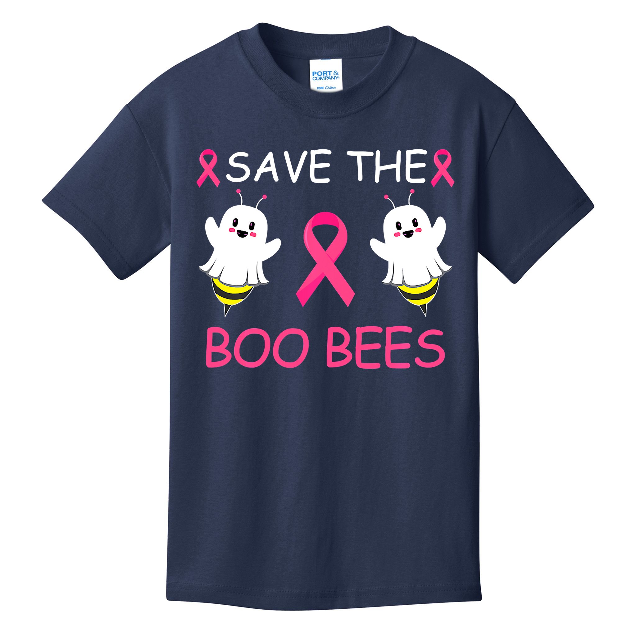Breast Cancer Save The Boo Bees Halloween Kids T-Shirt