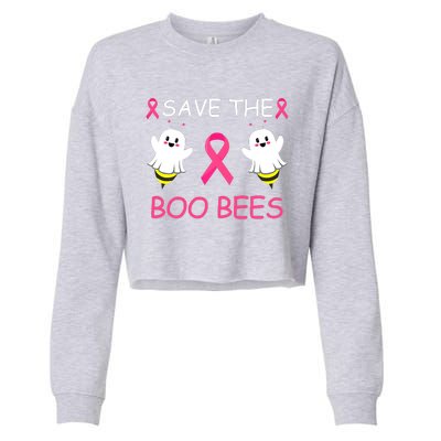 Breast Cancer Save The Boo Bees Halloween Cropped Pullover Crew