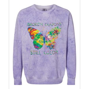 Broken Crayons Still Colors Tal Health Awareness Great Gift Colorblast Crewneck Sweatshirt