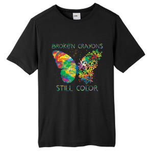 Broken Crayons Still Colors Tal Health Awareness Great Gift Tall Fusion ChromaSoft Performance T-Shirt