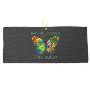 Broken Crayons Still Colors Tal Health Awareness Great Gift Large Microfiber Waffle Golf Towel