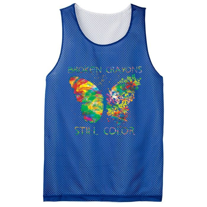 Broken Crayons Still Colors Tal Health Awareness Great Gift Mesh Reversible Basketball Jersey Tank