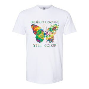 Broken Crayons Still Colors Tal Health Awareness Great Gift Softstyle CVC T-Shirt