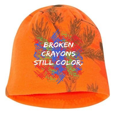 Broken Crayons Still Color Mental Health Awareness Supporter Kati - Camo Knit Beanie