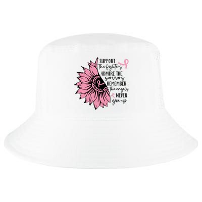 Breast Cancer Sunflower Pink Ribbon Supporter Cancer Fighter Cool Comfort Performance Bucket Hat