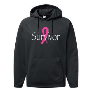 Breast Cancer Survivor Pink Ribbon Awareness Month Performance Fleece Hoodie