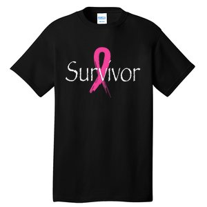 Breast Cancer Survivor Pink Ribbon Awareness Month Tall T-Shirt