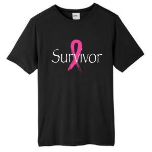 Breast Cancer Survivor Pink Ribbon Awareness Month Tall Fusion ChromaSoft Performance T-Shirt