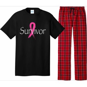 Breast Cancer Survivor Pink Ribbon Awareness Month Pajama Set