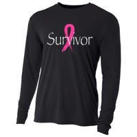 Breast Cancer Survivor Pink Ribbon Awareness Month Cooling Performance Long Sleeve Crew