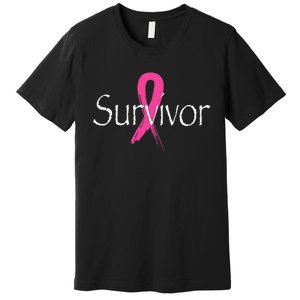 Breast Cancer Survivor Pink Ribbon Awareness Month Premium T-Shirt