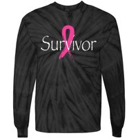 Breast Cancer Survivor Pink Ribbon Awareness Month Tie-Dye Long Sleeve Shirt