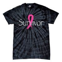 Breast Cancer Survivor Pink Ribbon Awareness Month Tie-Dye T-Shirt