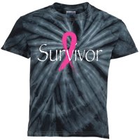 Breast Cancer Survivor Pink Ribbon Awareness Month Kids Tie-Dye T-Shirt